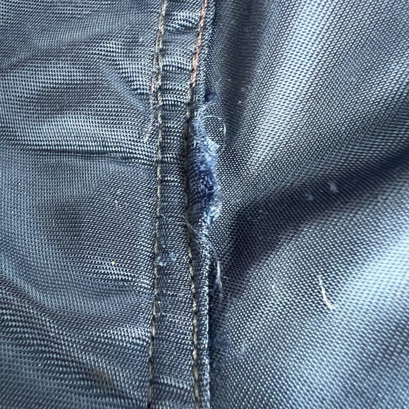 VTG 90s Starter Chicago Bears Satin Jacket Adult Large Blue Snap Button Bomber - Picture 4 of 16